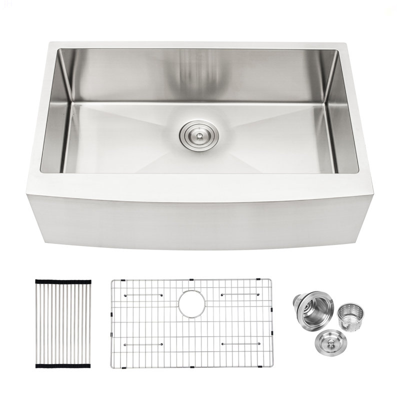 30 Inch Farmhouse Kitchen Sink - 30"X21"X10" Stainless Steel Apron Front Farmhouse Sink 10 Inch Deep 16 Gauge Single Bowl Kitchen Sink Basin