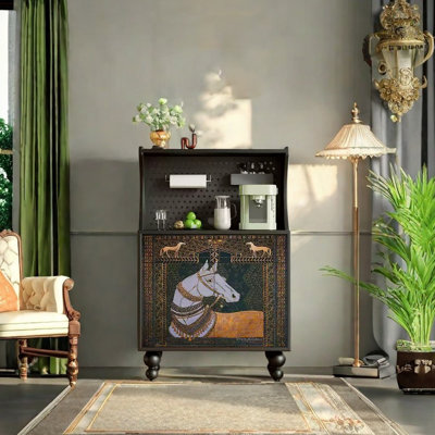 Armoire décorative multifonctionnelle à imprimé animal