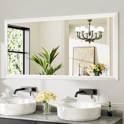 Miroirs de salle de bain modernes et contemporains en métal biseauté rectangulaire / carré avec verre trempé HD