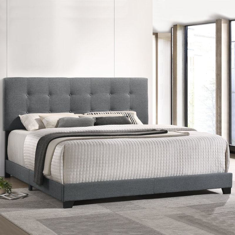 Blarney Tufted Upholstered Low Profile Standard Bed, King