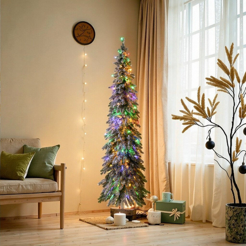 The Holiday Aisle® 6ft Prelit Pencil Artificial Christmas Tree With 250 ...