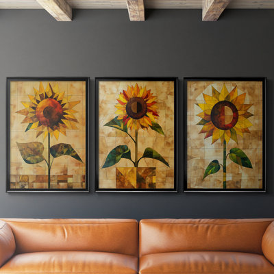 FLORAL Series CDLXXXV -Custom Framed Wrapped Gallery Canvas - 3 Pieces