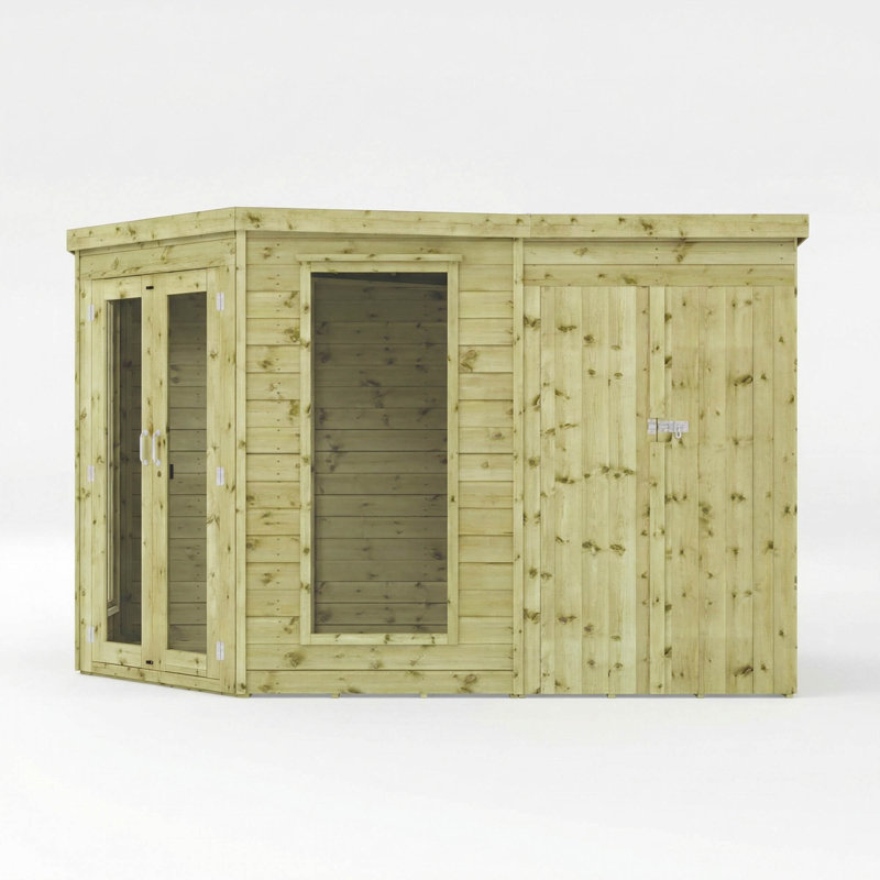 Mercia 11 x 7ft Premium Corner Summerhouse with Side Shed, Yes