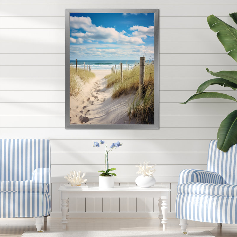 Carrette Bath to the Ocean III - reproduction de photo sur toile, H 32 po x l 24 po x P 1 po, Argent