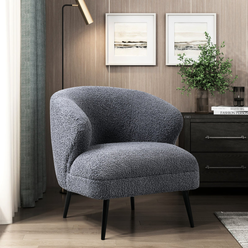 Fauteuil d'appoint Hildegarde Luxury, Gris foncé