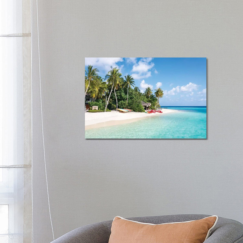 Tropical Island In The Maldives by Jan Becke - Wrapped Canvas Print, 66.04 cm H x 45.72 cm W