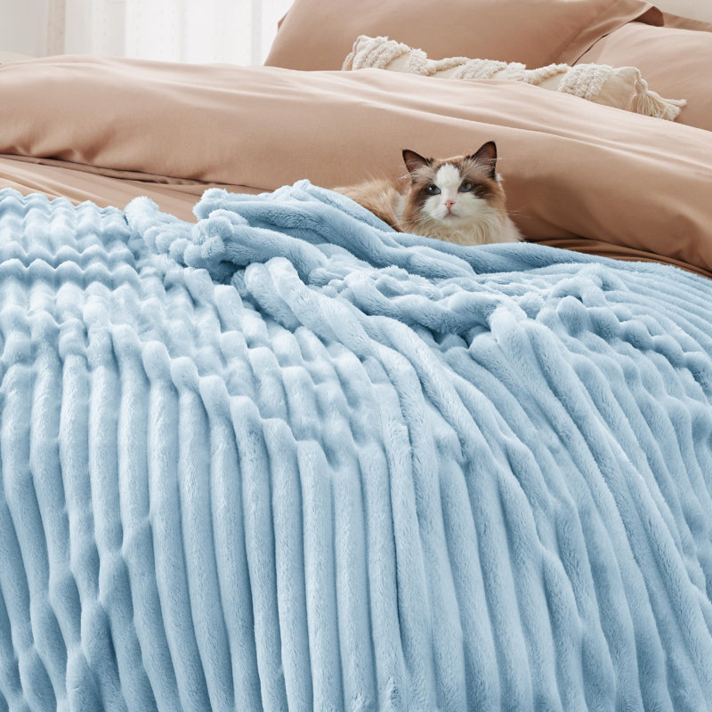 Bedsure Fitted Sheet Deep - Bed Sheets Extra Deep Pocket made of Soft Brushed Microfiber for Bed, 200cm x 150cm, Dream Blue