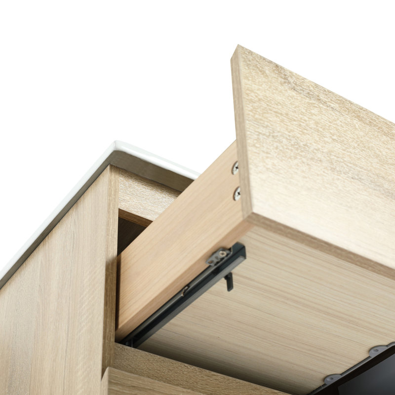 Armoire de salle de bain en contreplaqué de chêne, meuble-lavabo avec tiroirs 30 po, contreplaqué, solution de rangement, 30"