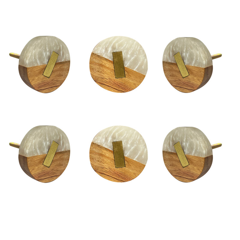 Wooden round inlay knob
