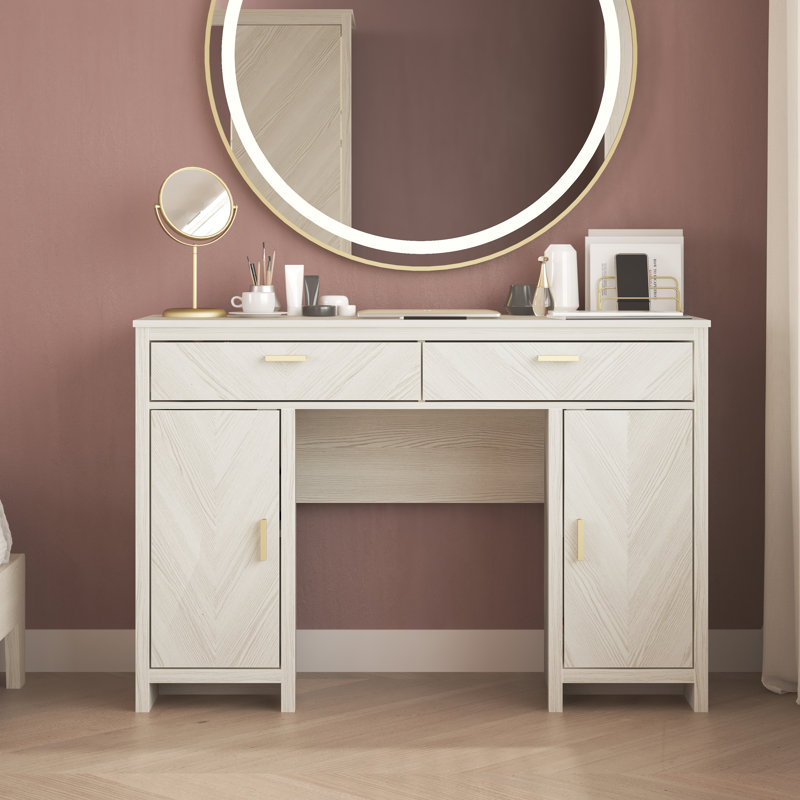 Bonnie Modern Dressing Table, White Oak