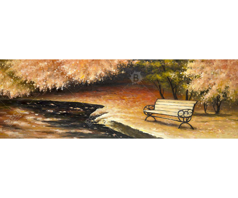 Toile Brown Trees - banc de parc par Fall | Art mural Home Decor