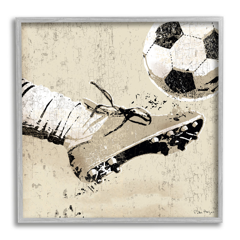 Art mural personnalisé Kick soccer ball cmw-098, Oui, Estampe numérique Farmhouse, H 17 po x l 17 po