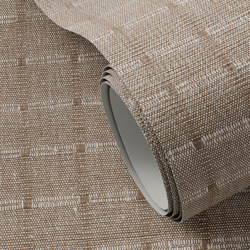 Dobby Checkered Wallpaper, H 8" x W 12", Dobby - Ecru