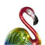 Grande sculpture de jardin arc-en-ciel multicolore en métal texturé flamant rose, ensemble de 2