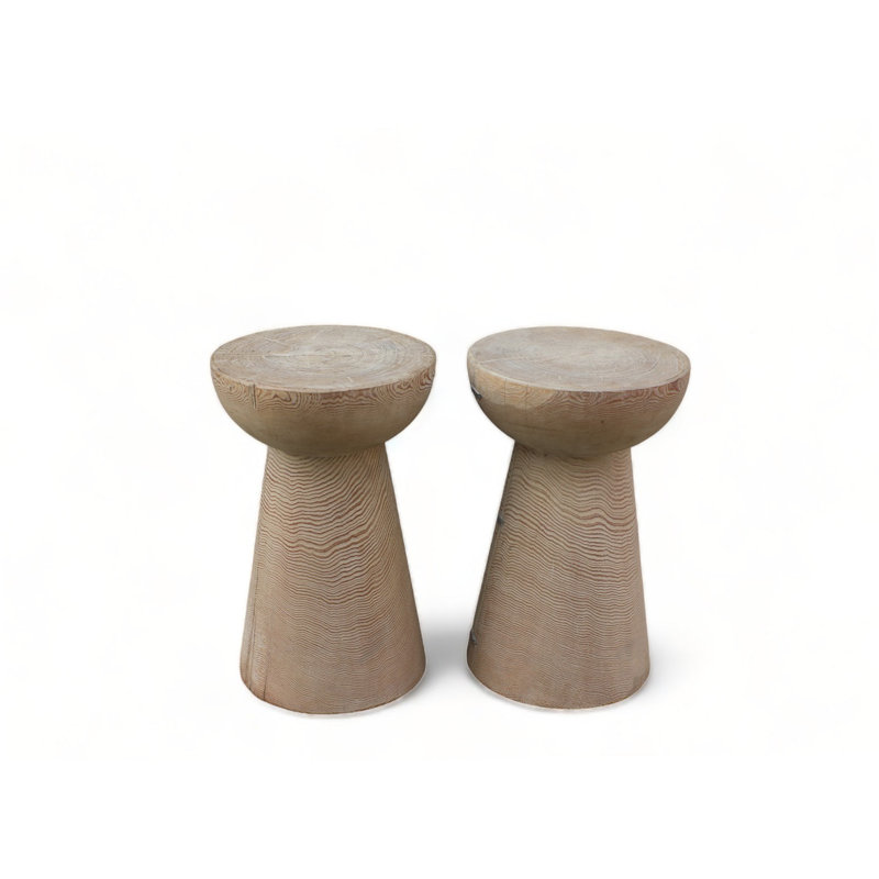 Ensemble de tables de bout à piédestal en bois massif