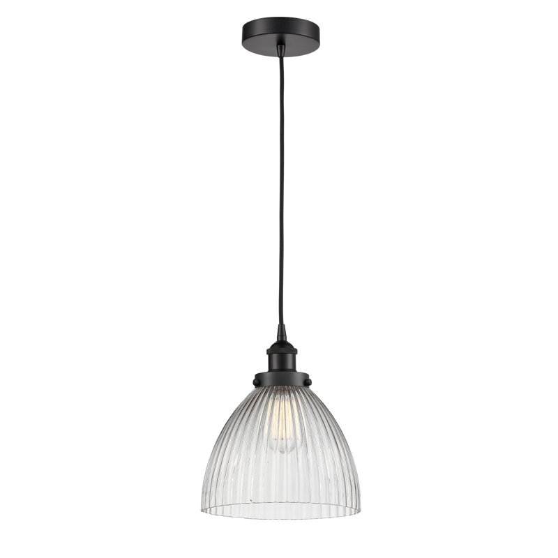 Luminaire suspendu en forme de dôme à 1 lumière Tallulah, Noir mat