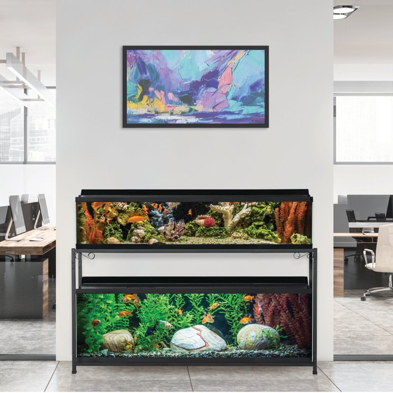 Rectangle Aquarium Stand, Black 75 Gallon