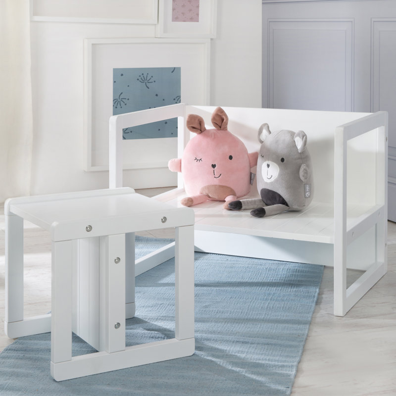Kids 2 Piece Rectangular Play Table, White