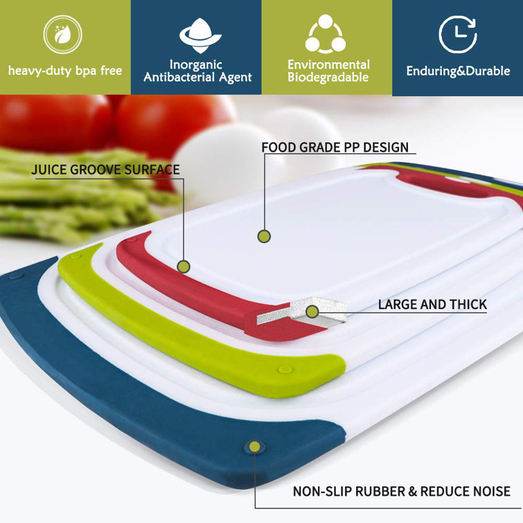 Small Plastic Cutting Board Set, 7.48 Cutting Boards for Kitchen, Small  Chopping Boards with Multiple Juice Grooves, Dishwasher Safe, Non Slip  Edges