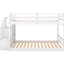 Lit superposé simple au-dessus de rangement blanc - mystérieux et, fabriqué à partir d'un lit de plancher en pin, avec un espace attrayant