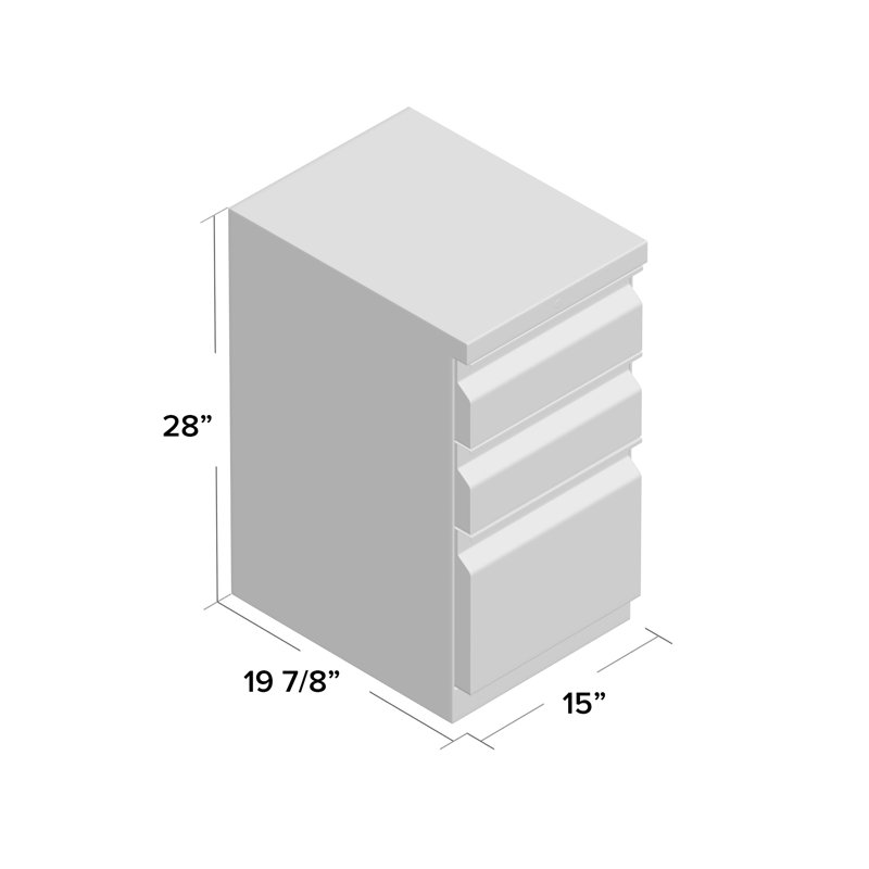 Brigade 3-Drawer Vertical Filing Cabinet, Black