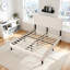 Solid Wood Upholstered Platform Bed Frame With Headboard, No Box Spring Needed And Easy Assembly-328378482-328378486