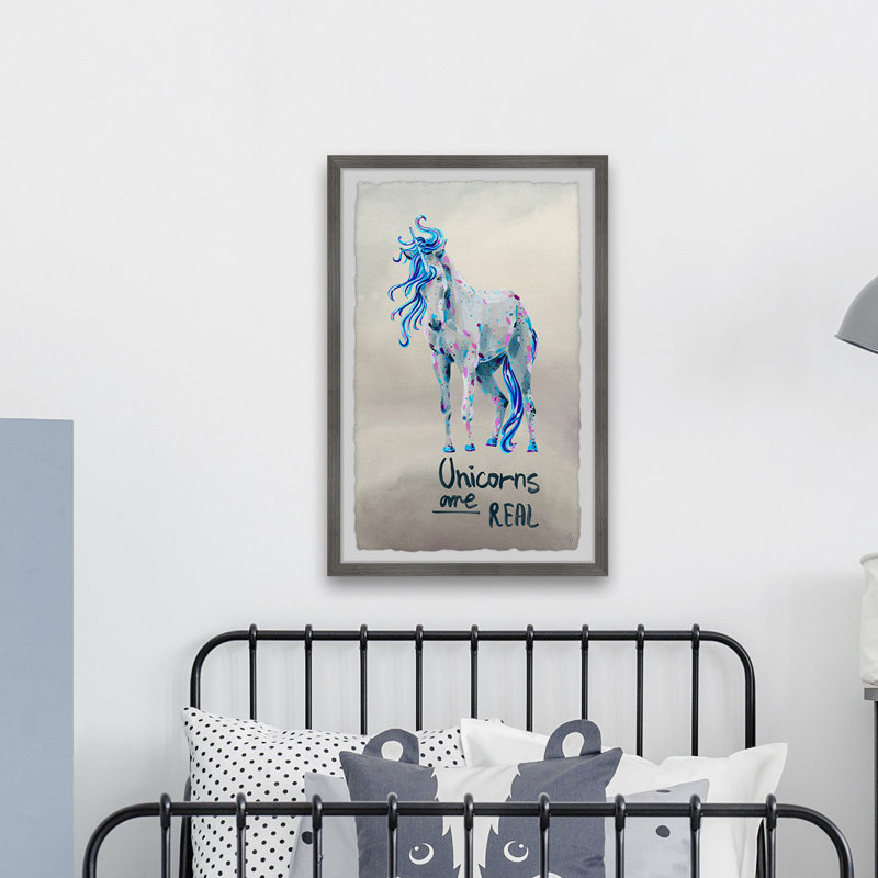 «Reza Magical Unicorns Are Real», reproduction encadrée, H 12 po x l 8 po x P 1,5 po