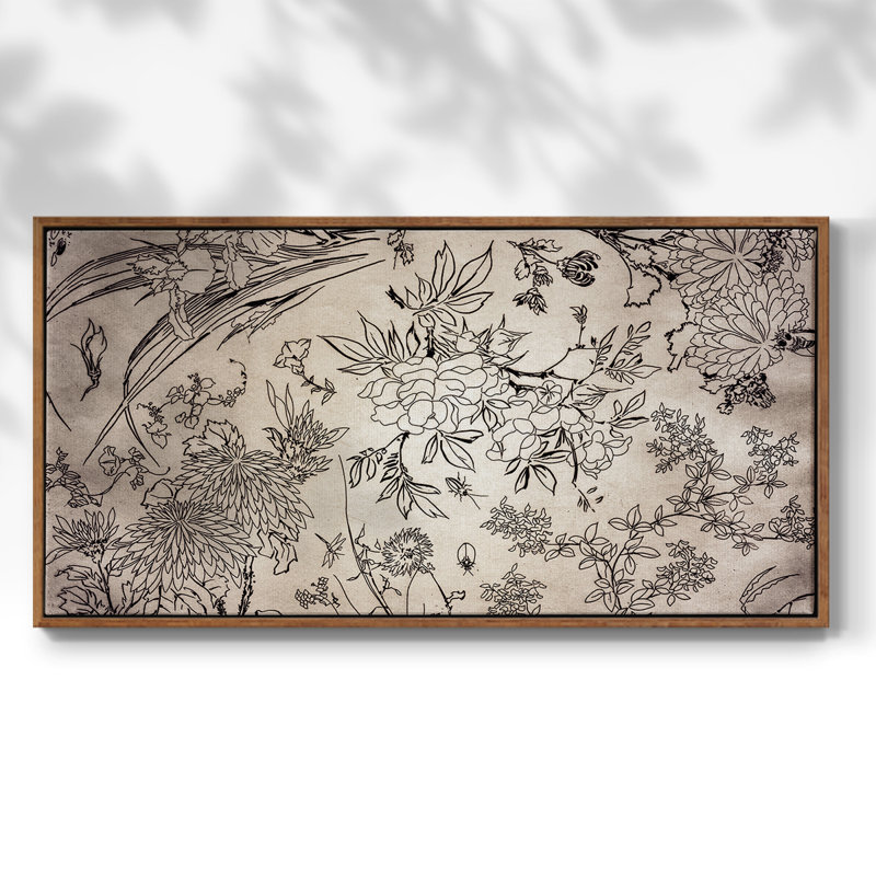 Série abstraite-DCCCLxxxi- Toile tendue avec châssis tendue, prête à être accrochée, Noyer, H 17 po x l 33 po
