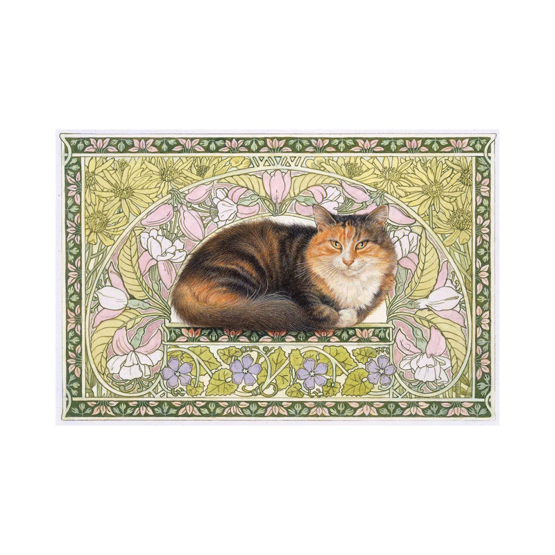 Jemima In Art Nouveau by Ivory Cats - Gallery-Wrapped Canvas Giclée on Canvas, No Frame, 20.32 cm H x 30.48 cm W