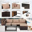 3 Piece Patio Conversation Sofa Seating Group With Cushions-808773328