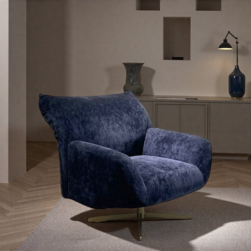 Fauteuil de loisir rotatif simple French French, Bleu très foncé