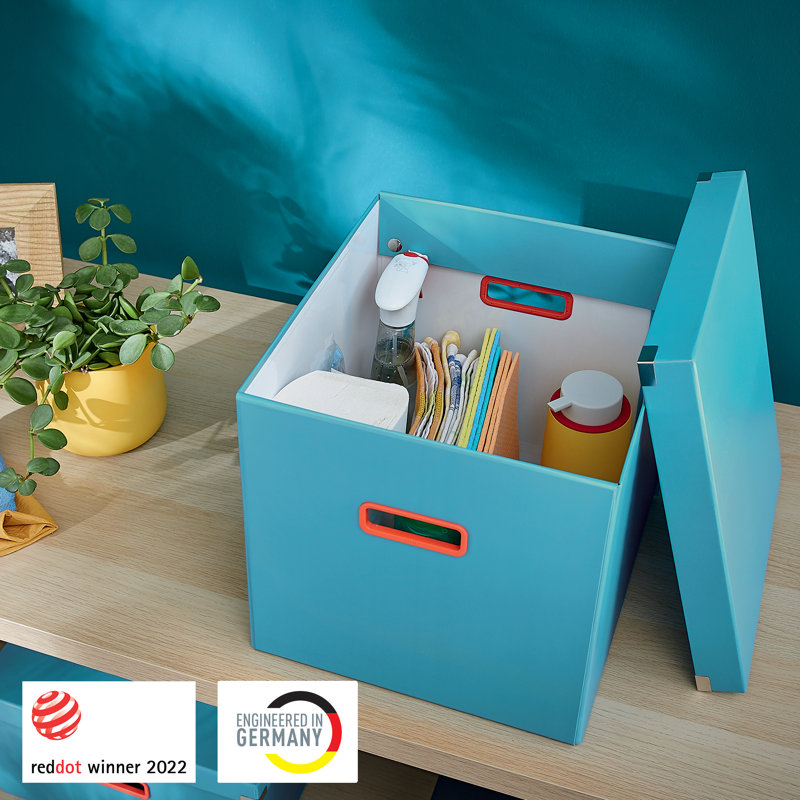 Cosy Metal Storage Bin, Blue