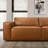 Huron Mid-Century Modern Vegan Leather Cozy Sofa
