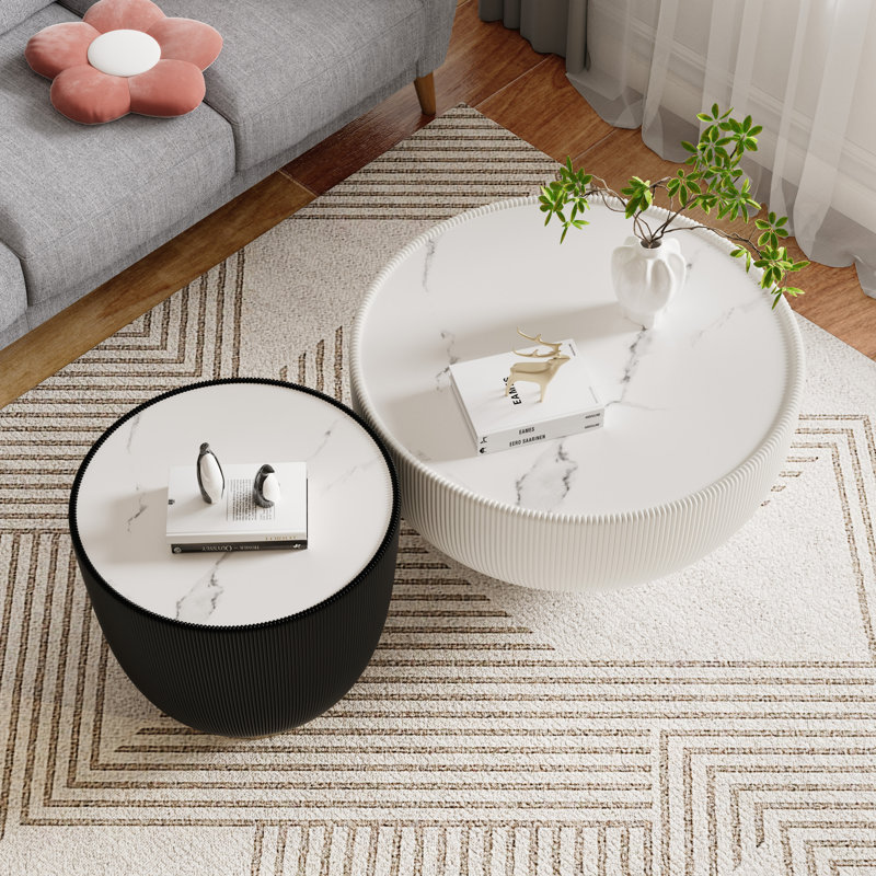 Ensemble de tables basses Modern Modern, Noir / blanc