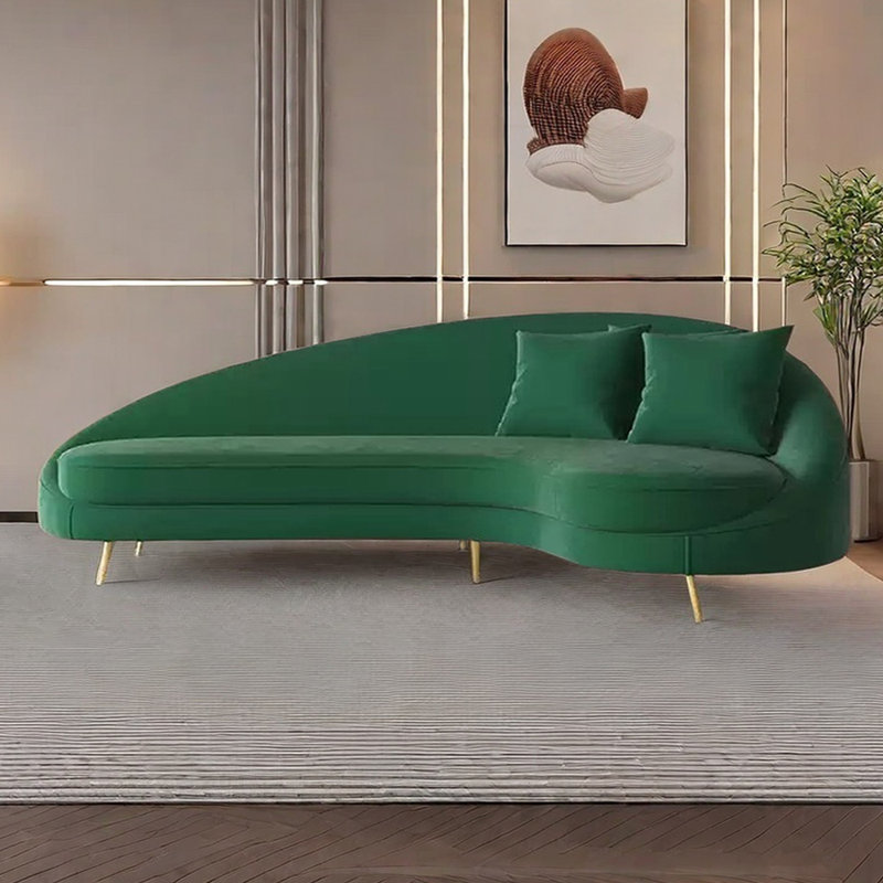 Canapé-lit Curved, Vert foncé, Orienté à droite