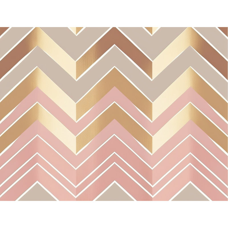 Checkered Comforter, Twin Extra Long Comforter, Gold/Pink Chevron