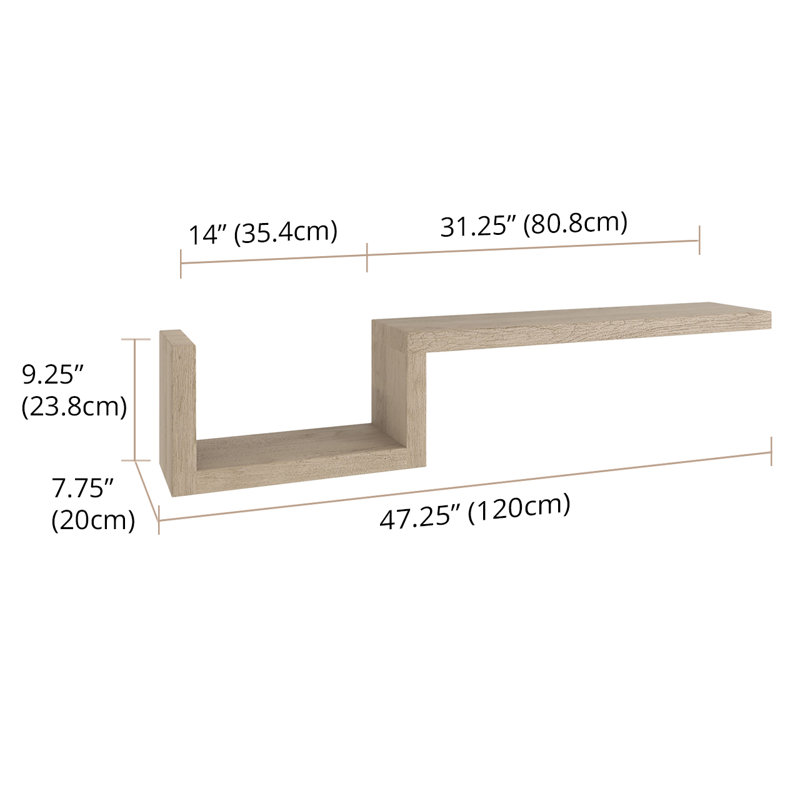 Manada Teak Floating Shelf