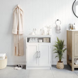 Vega Modern Bathroom Storage Cabinet with Magnetic Close Doors and Shelves