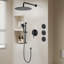 1 jet 11,8 po Double pomme de douche murale fixe et portative 2,5 GPM avec barre coulissante, jets pour le corps-111969363