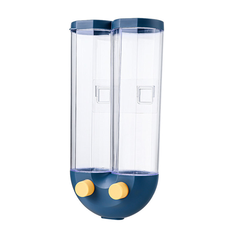 Dry Food Dispenser Wall Mounted 2 Grid, Blue