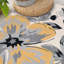 Tapis performance crème / jaune / bleu à motif floral moderne-29433633