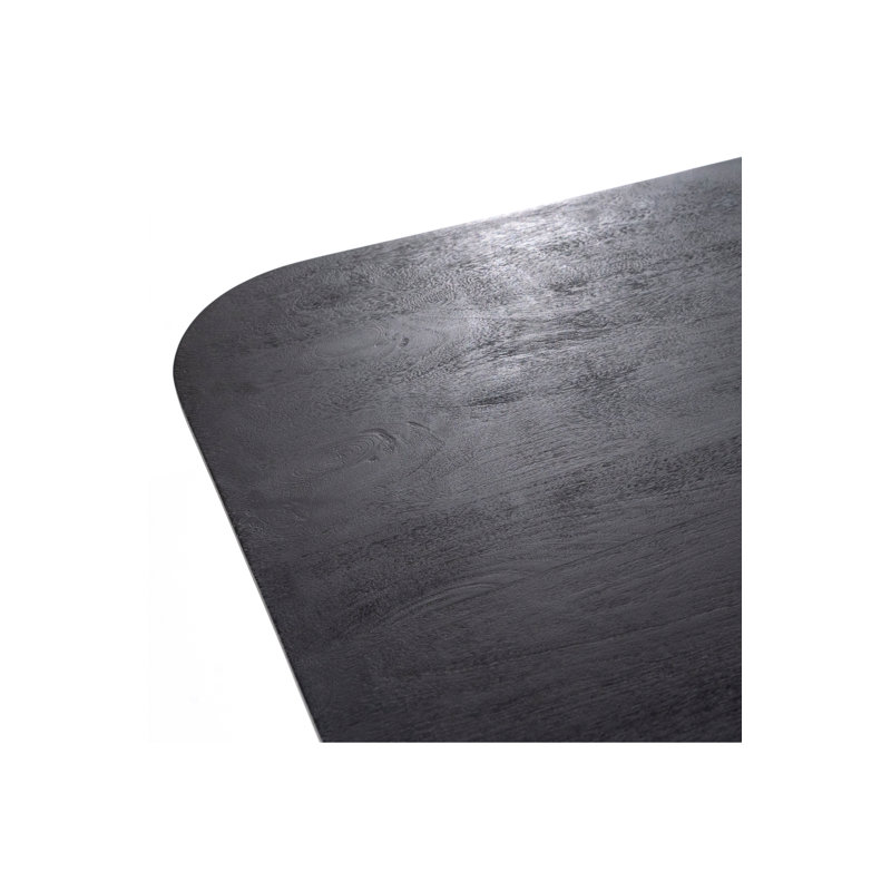 Eleonora Aron Black Mango Wood Square Pedestal Dining Table