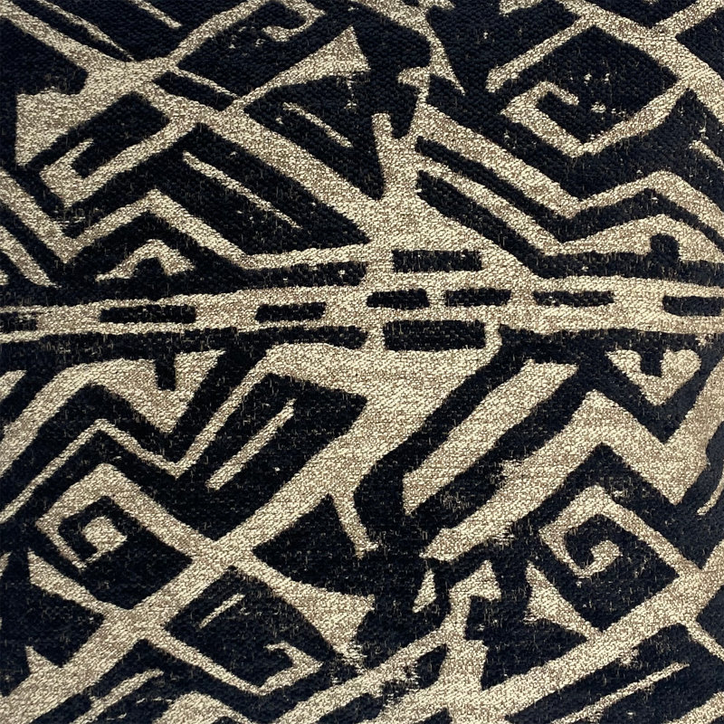 Abstract Reversible Throw Pillow, 18" x 18", Black