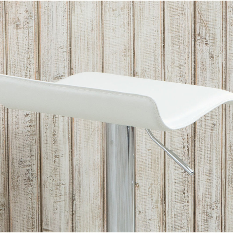 Ensemble de 2 tabourets en similicuir, Similicuir blanc