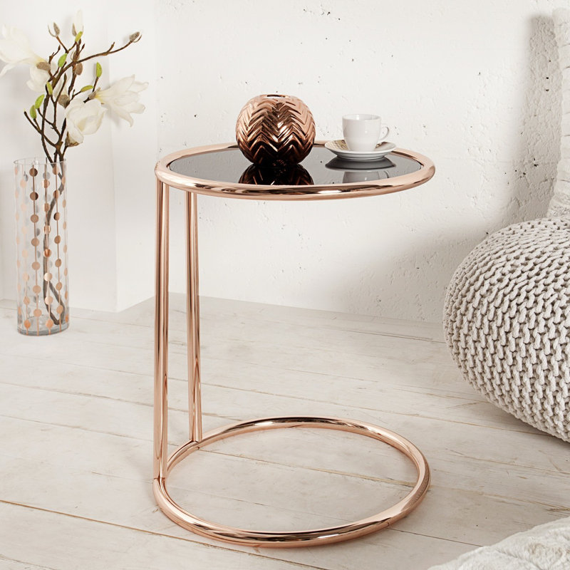 Adrianna Side Table, Gold, Black