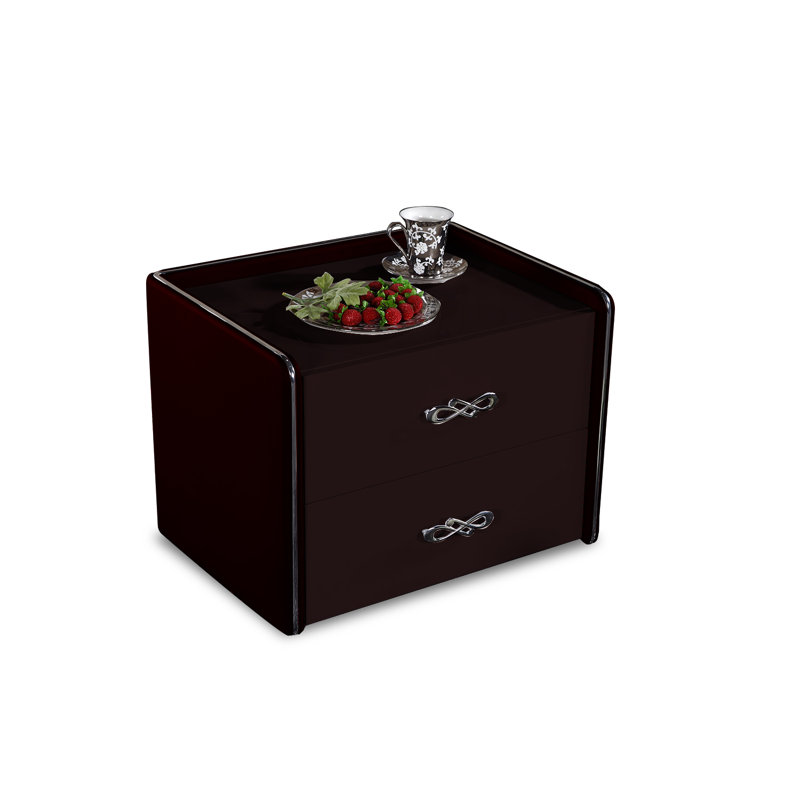 Table de chevet 2 tiroirs Janae, Brun