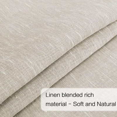 Linen French Door Curtains Privacy Light Reducing Door Curtain with Tieback | Rod Pocket Curtain 1 Panel for Glass Door Feature Open Weave Textured Linen