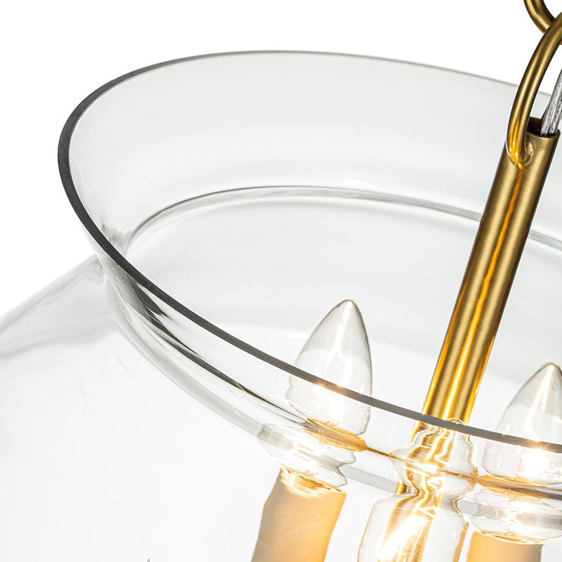 Mineola 3-Light Sculptural Clear Glass Pot Pendant