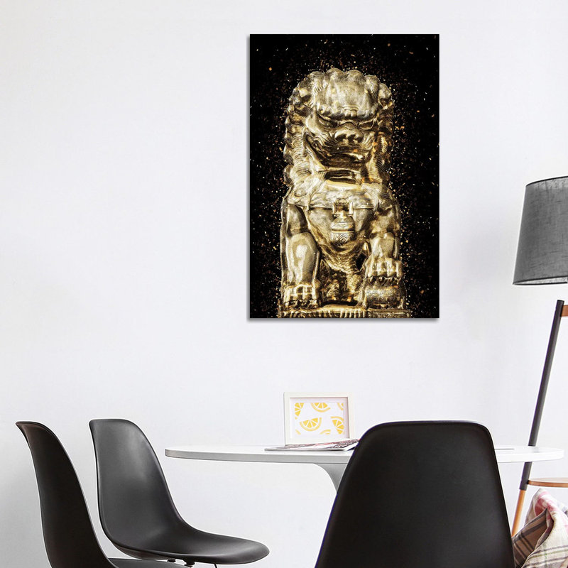 Golden - Buddha Lion 1 Piece Wrapped Canvas Wall Art, 101.6cm H x 66.04cm W x 1.9cm D