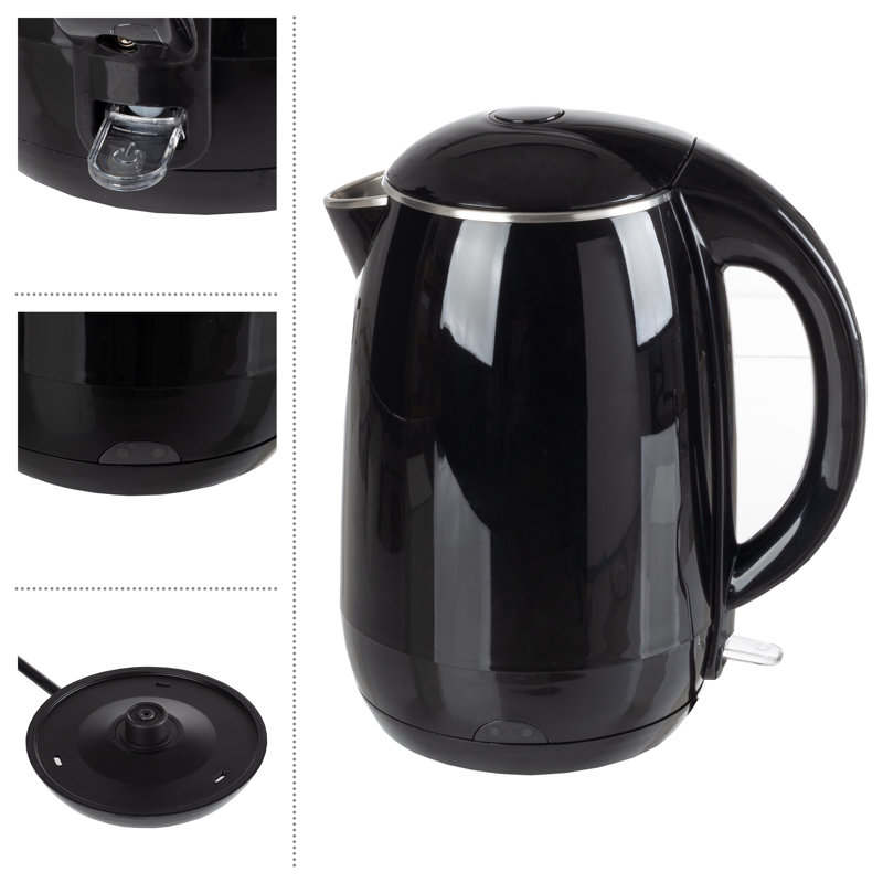 Black Stainless Steel 1.8L Electric Kettle with Auto-Off